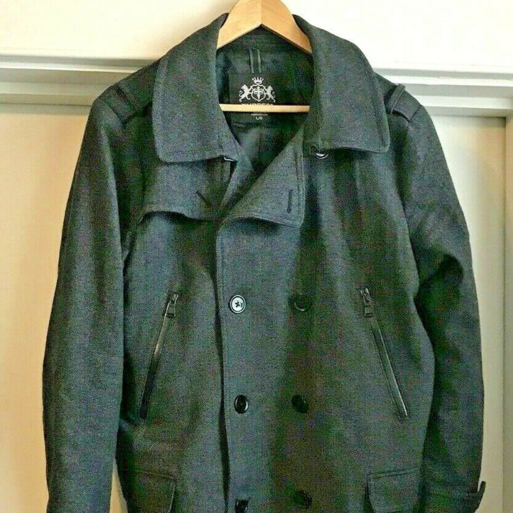 Express Dark Gray Pea Coat
